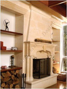 indiana limestone fireplace mantel
